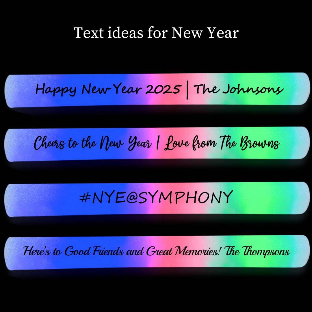 Vemzy Personalised Glow Sticks for New Year - Fast Delivery