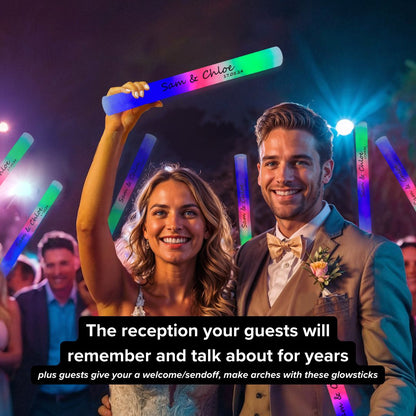Personalised glow sticks for memorable wedding party