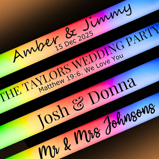 Wedding Glow Sticks - Text Only Design