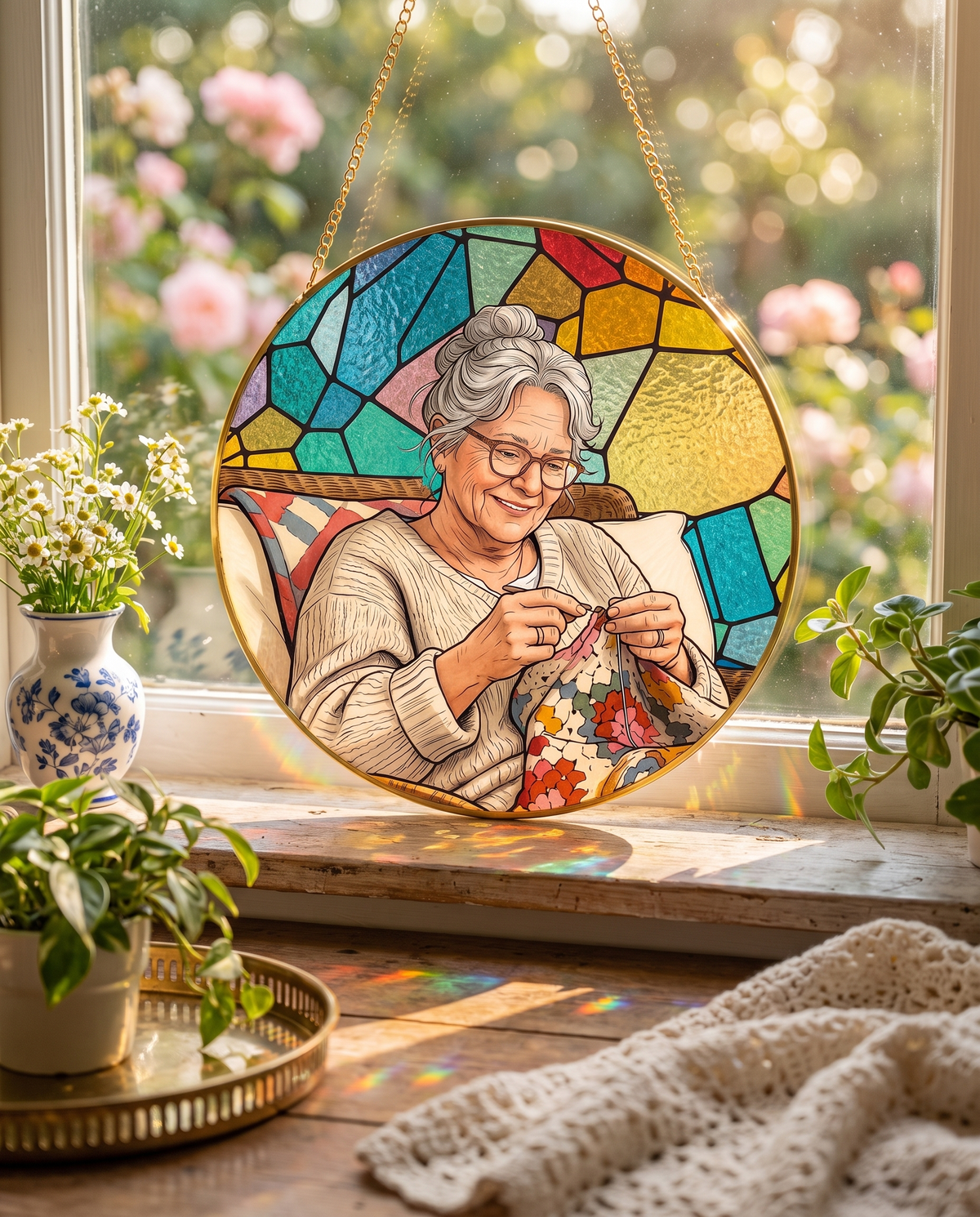 Stained Glass Suncatcher for Window Hanging