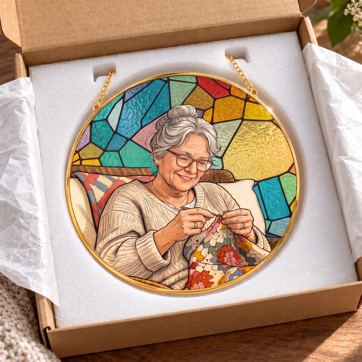 Stained Glass Suncatcher for Window Hanging